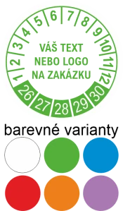 376 pětiletá revizní/kontrolní značka 20mm, 25mm, 30mm, 40mm